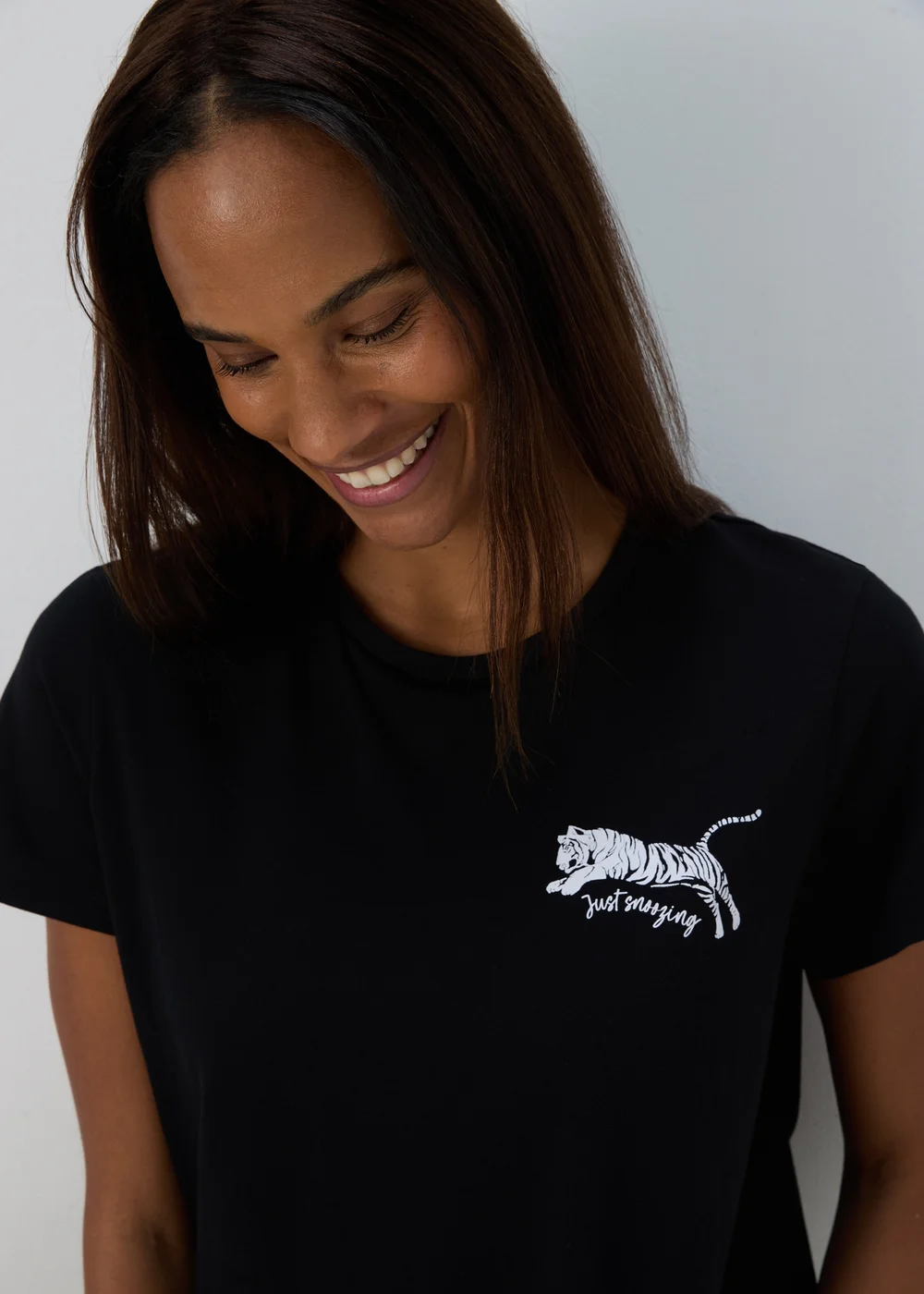 Black Tiger Print Pyjama Shorts Set - Extra small Image 3