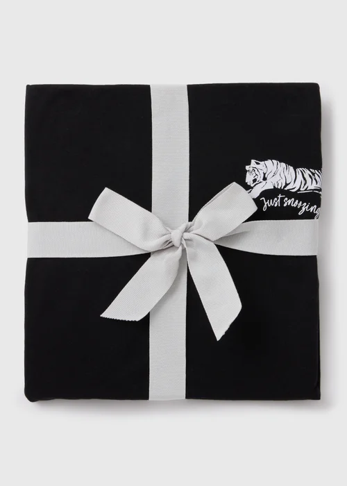 Black Tiger Print Pyjama Shorts Set - Extra small Image 4