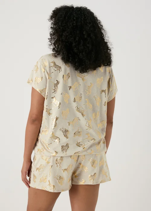 Oatmeal Foil Zebra Print Pyjama Set - Extra small Image 2