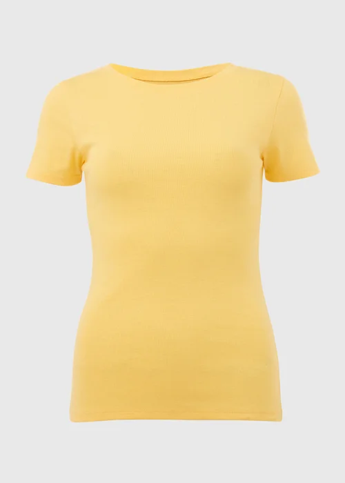 Yellow Short Sleeve Fitted T-Shirt - 8 Image 5