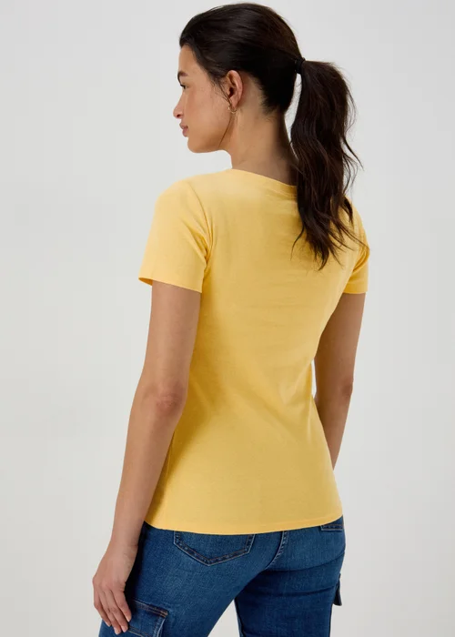 Yellow Short Sleeve Fitted T-Shirt - 8 Image 2