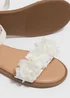 Girls White Corsage Sandals (Younger 10-Older 5) - Size 10 Infants Image 2