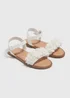 Girls White Corsage Sandals (Younger 10-Older 5) - Size 10 Infants Image 1