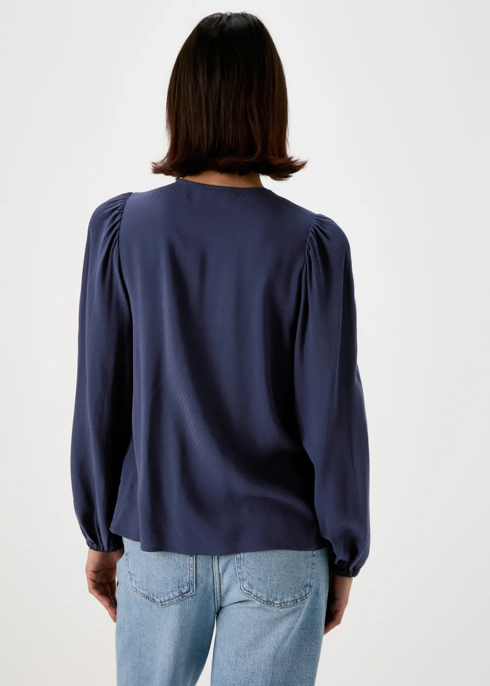 Navy Blue Boho Blouse With Tassels - Size 8 Image 2