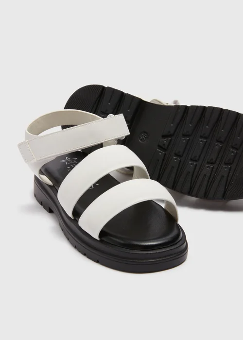 Girls White Chunky Sandals (Younger 10 -Older 5) - Size 1 Image 2