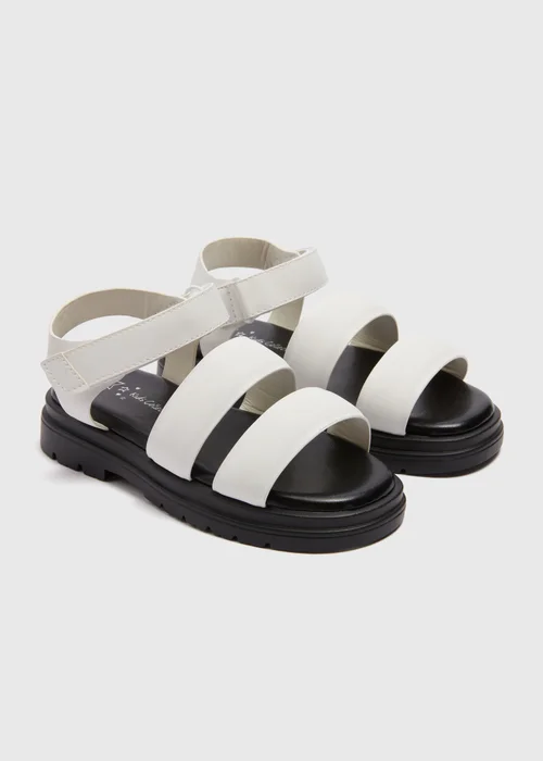 Girls White Chunky Sandals (Younger 10 -Older 5) - Size 1 Image 1