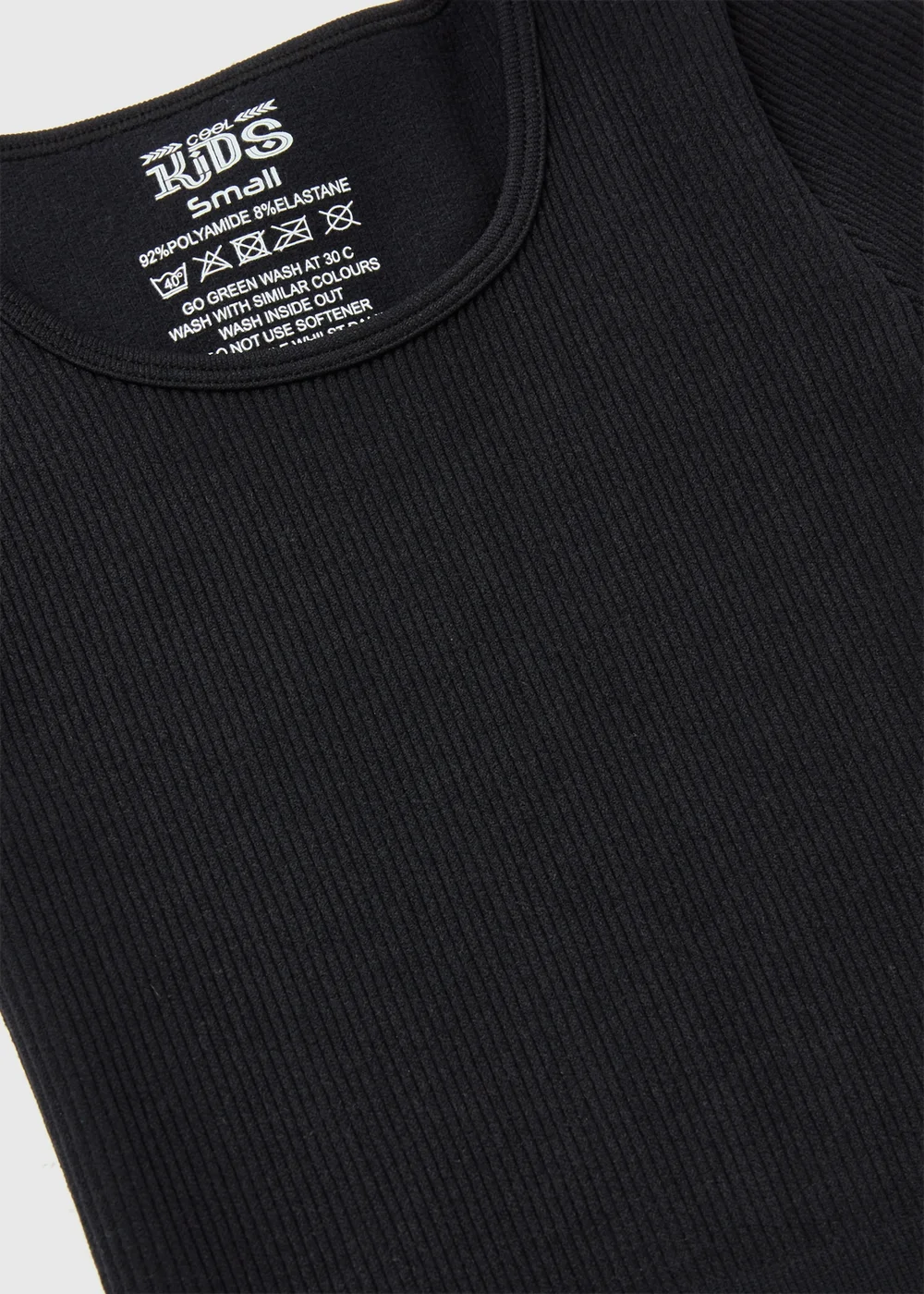Black Seamless Ribbed Top (7-15yrs) - S Image 2