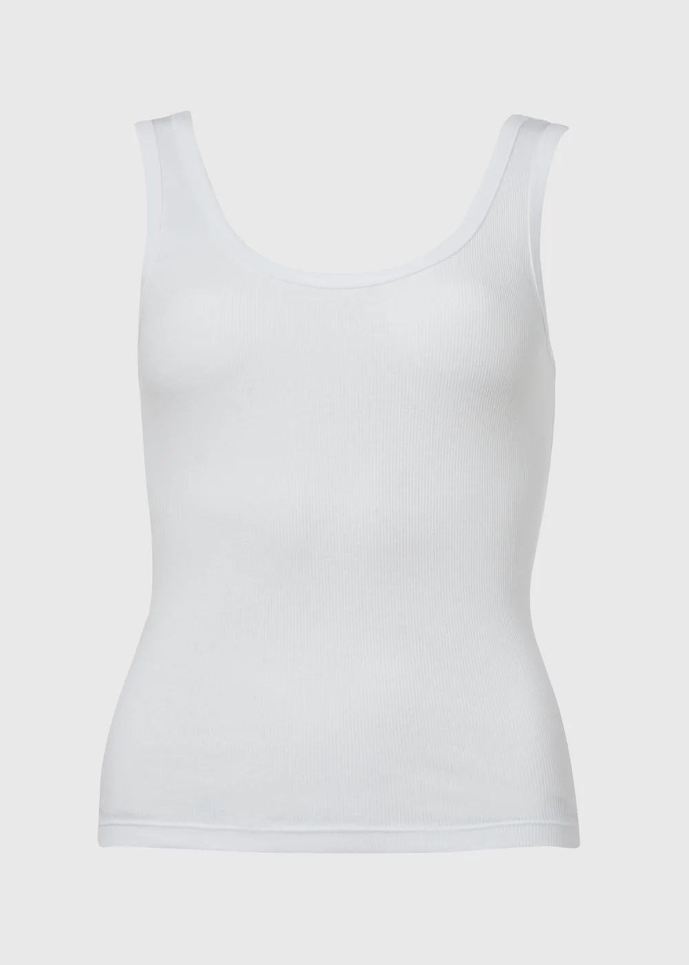 White Ribbed Jersey Scoop Neck Vest - Size 8 Image 5