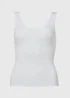 White Ribbed Jersey Scoop Neck Vest - Size 8 Image 5