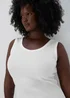 White Ribbed Jersey Scoop Neck Vest - Size 8 Image 3