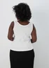 White Ribbed Jersey Scoop Neck Vest - Size 8 Image 2