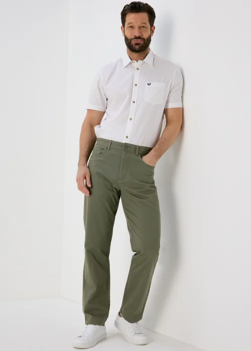 Lincoln Khaki 5 Pocket Trousers - 32 Waist Regular Image 1