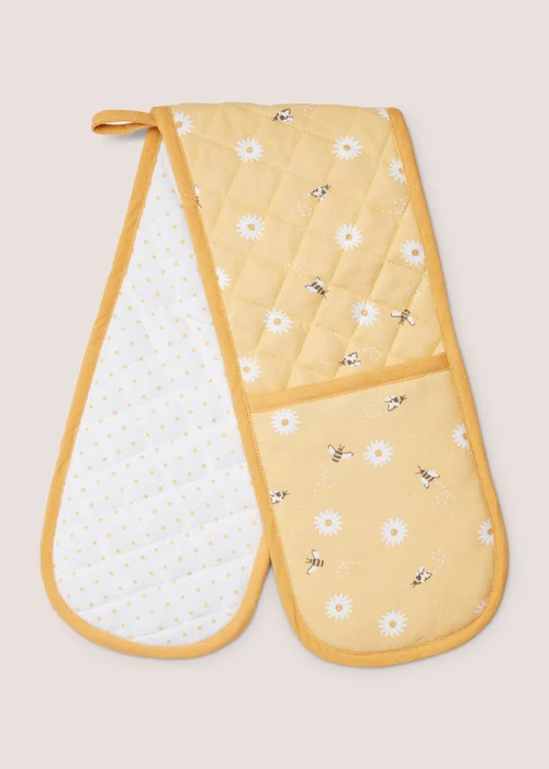 Orange Daisy Bee Oven Gloves (19cm x 90cm) Image 1