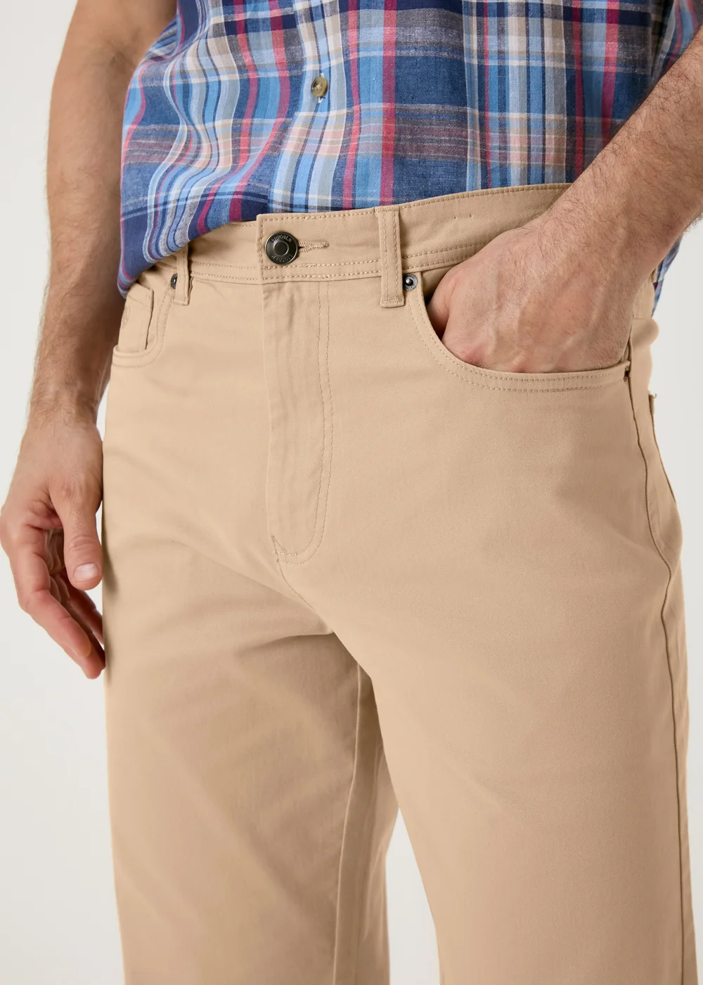 Lincoln Light Stone 5 Pocket Trousers - 32 Waist Regular Image 3
