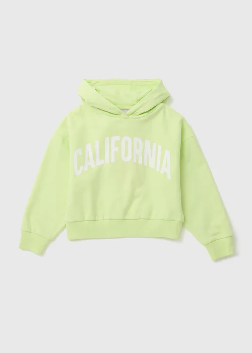 Girls Lime California Slogan Hoodie (7-15yrs) - 7 Yrs Image 1