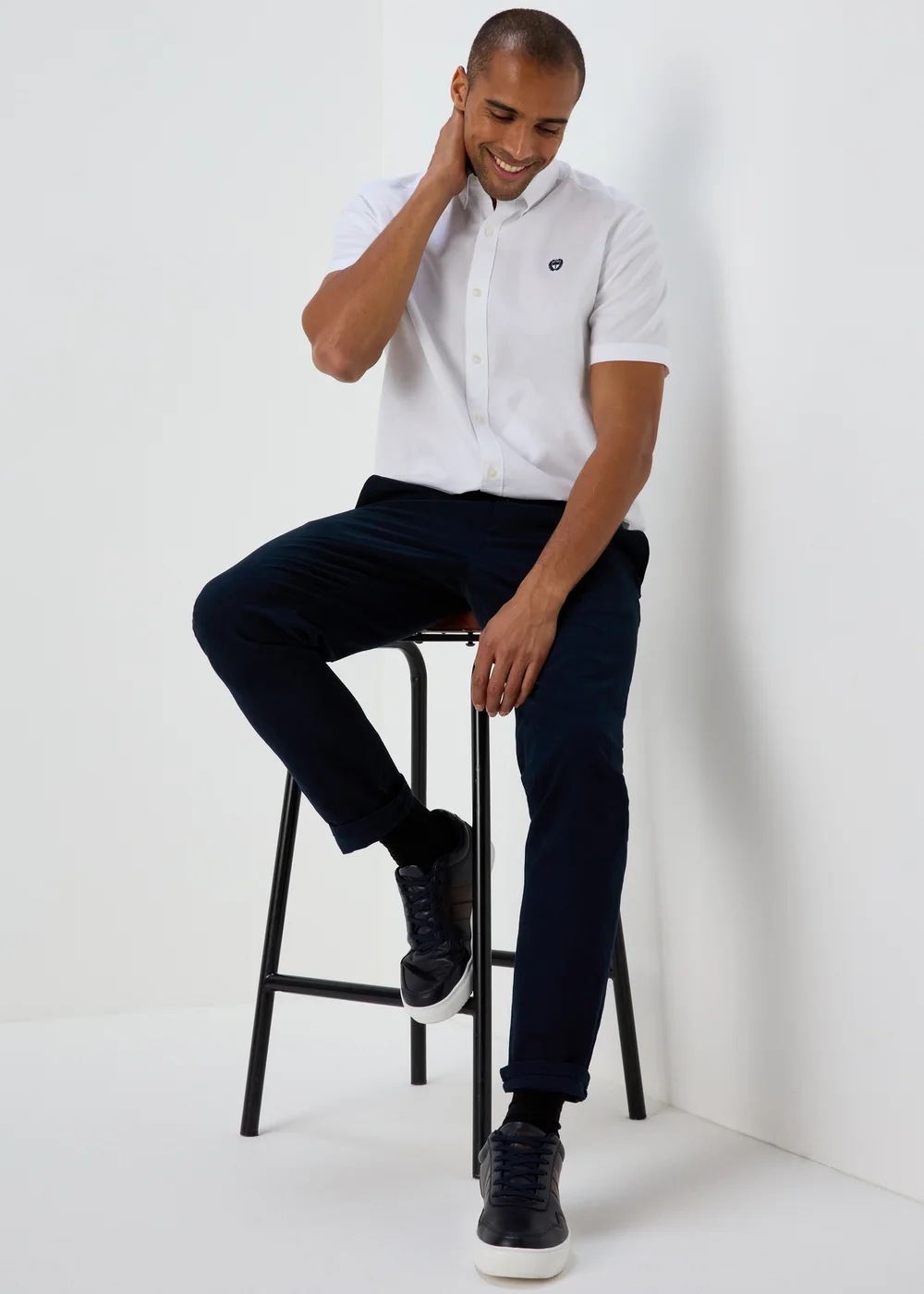 White Casual Oxford Shirt - Small Image 4