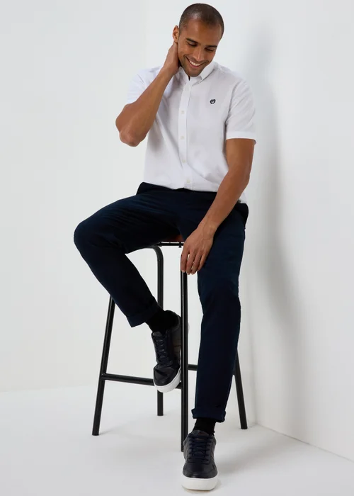 White Casual Oxford Shirt - Small Image 4