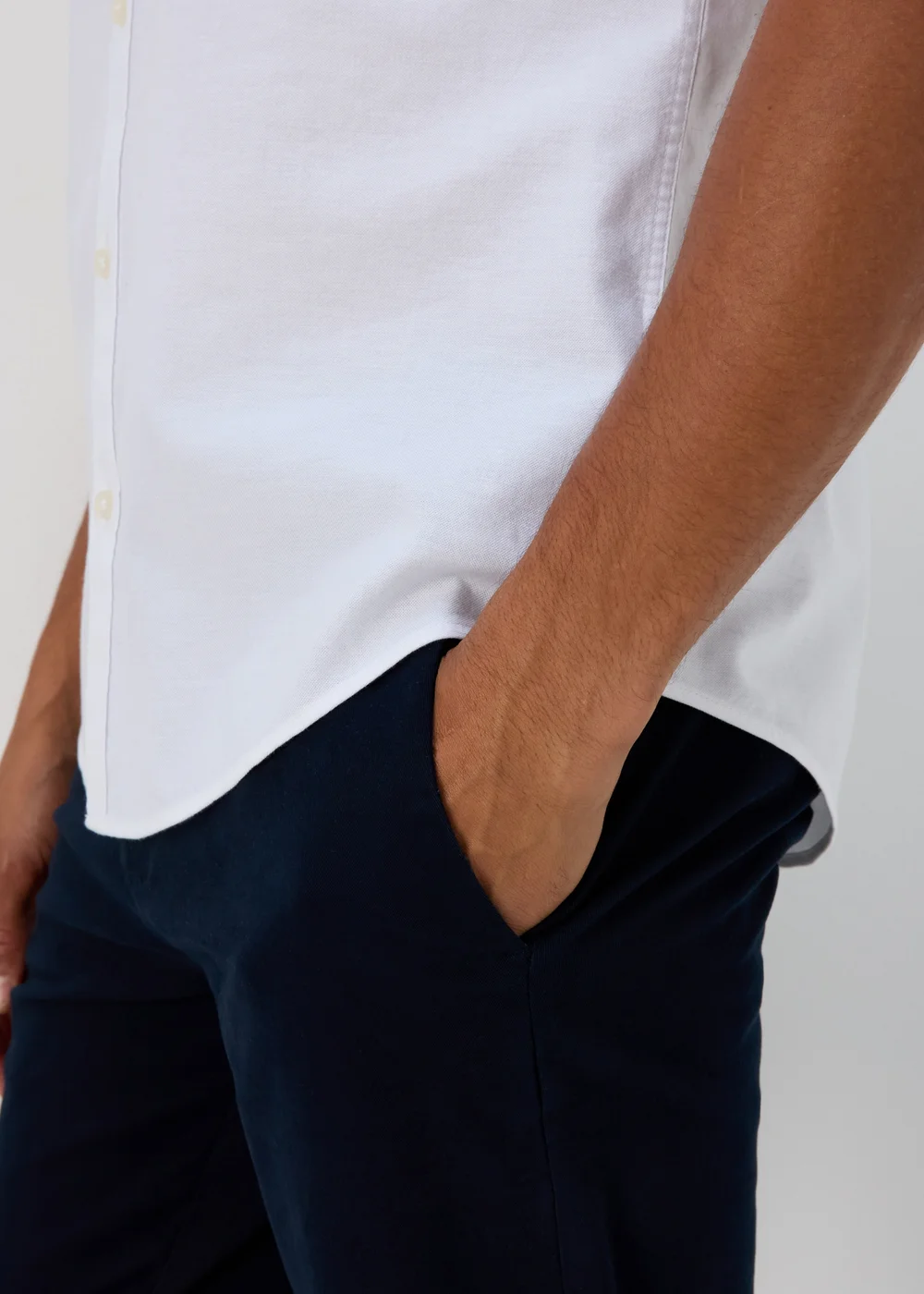 White Casual Oxford Shirt - Small Image 5