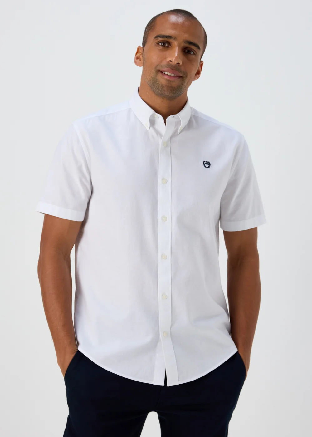 White Casual Oxford Shirt - Small Image 1