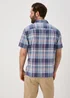 Lincoln Multicolour Blue Check Revere Linen Shirt - S Image 2