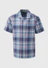 Lincoln Multicolour Blue Check Revere Linen Shirt - S Image 5