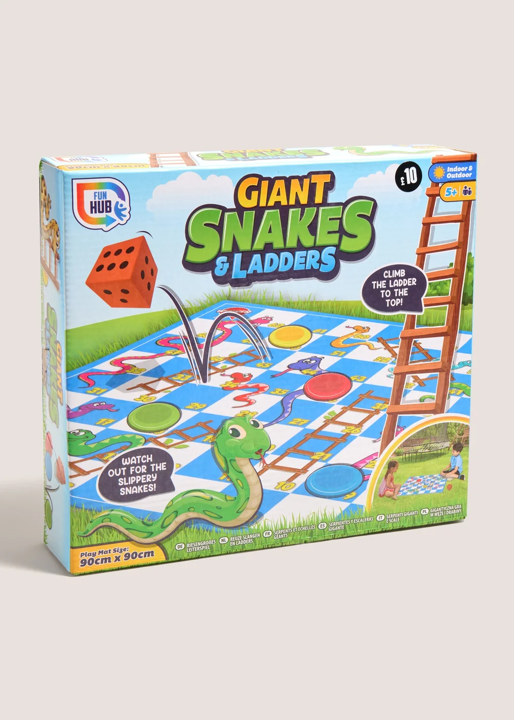 Kids Giant Snakes & Ladders Game (90 x 90cm) Image 1