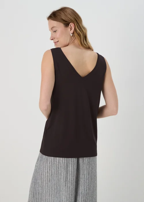 Black Plain V Neck Vest - 8 Image 2
