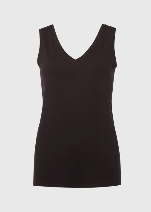 Black Plain V Neck Vest - 8 Image 5