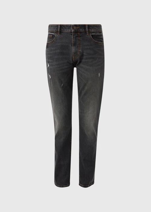 Black Tapered Washed Jeans - 30 Waist Regular Image 5