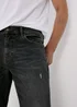 Black Tapered Washed Jeans - 30 Waist Regular Image 3