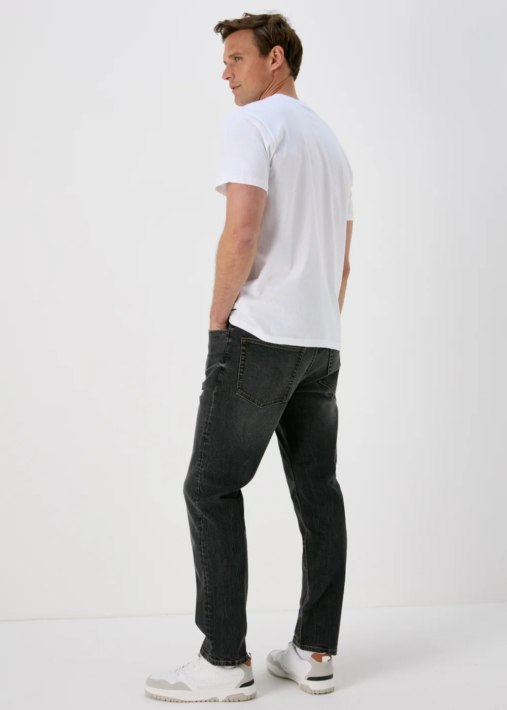 Black Tapered Washed Jeans - 30 Waist Regular Image 2