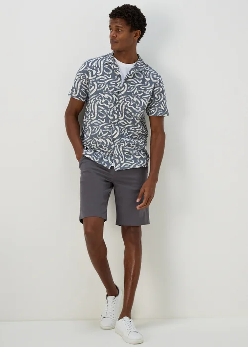 Grey Straight Fit Chino Shorts - 30 Image 4