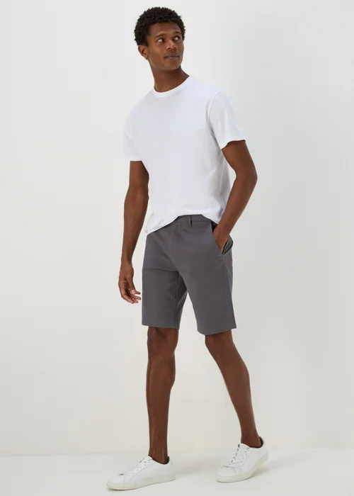 Grey Straight Fit Chino Shorts - 30 Image 1