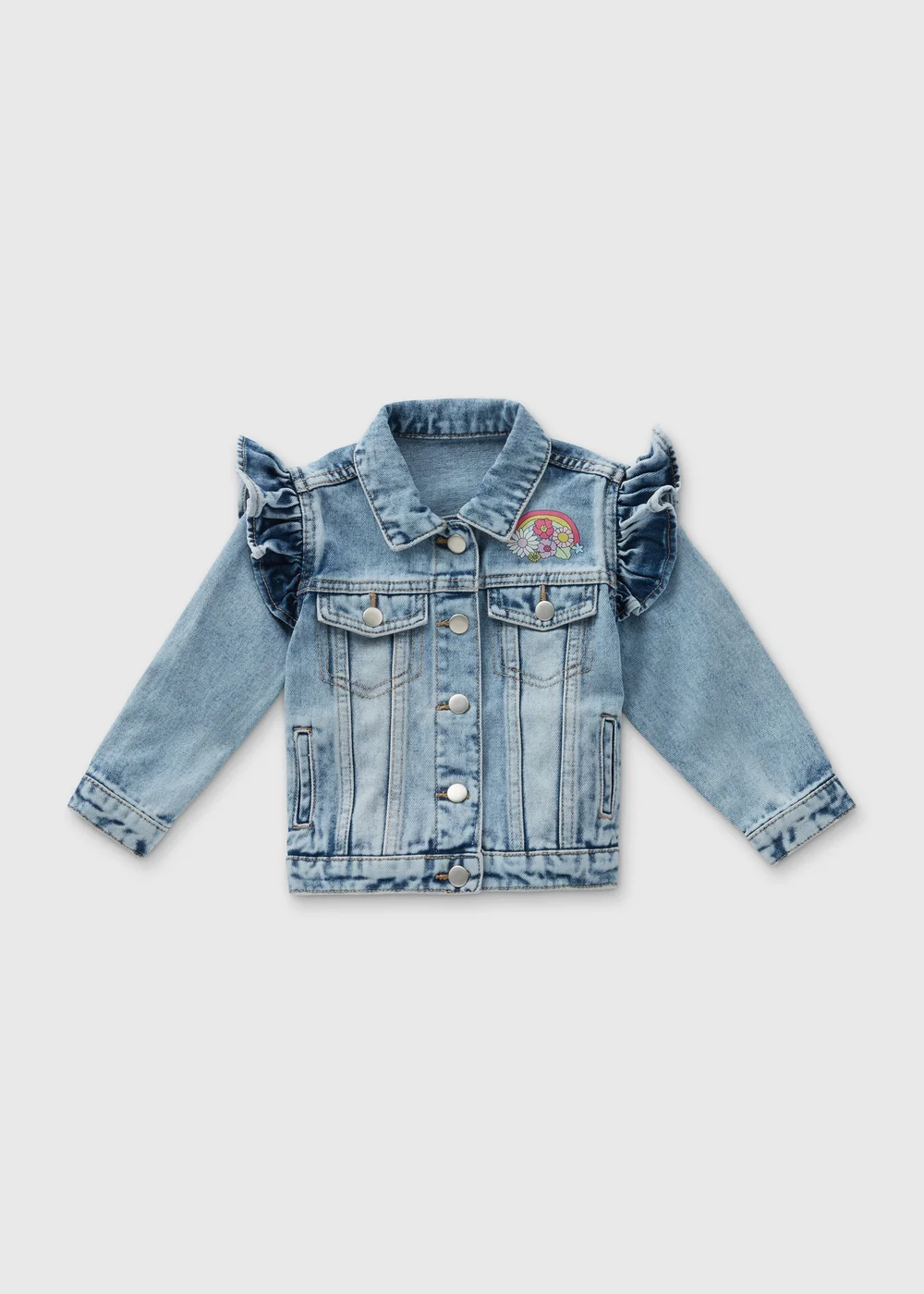 Girls Blue Good Vibes Denim Jacket (1-7yrs) - 1-1.5 Yrs Image 1