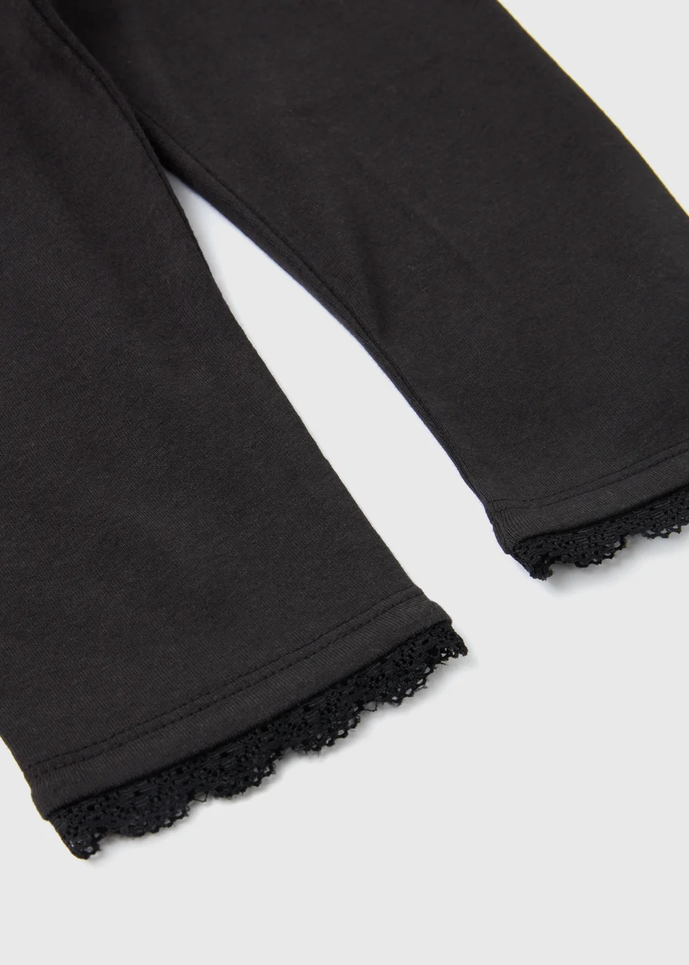 Girls Black Lace Trims Leggings (1-7yrs) - 1 half year to 2 Image 2