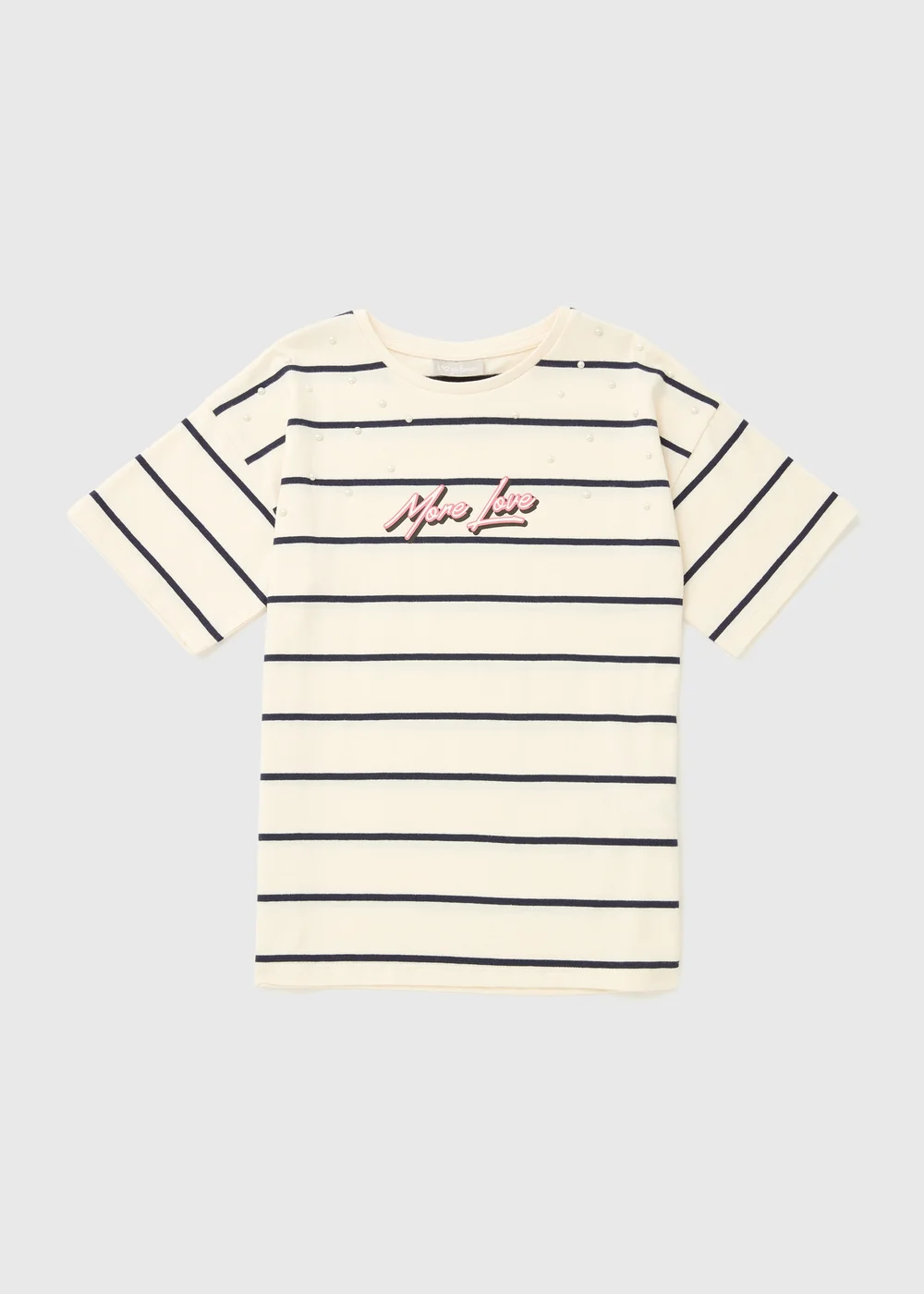 White Stripe Embellished T-Shirt (7-13yrs) - 7 Yrs Image 1