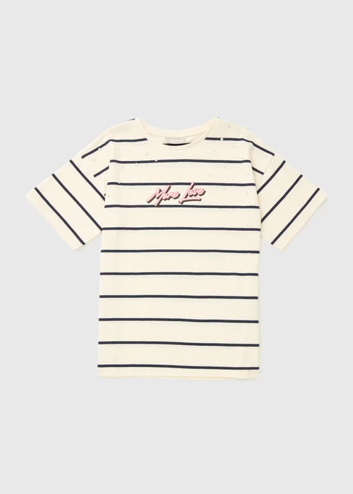 White Stripe Embellished T-Shirt (7-13yrs) - 7 Yrs Image 1
