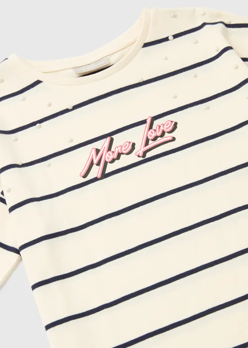 White Stripe Embellished T-Shirt (7-13yrs) - 7 Yrs Image 2