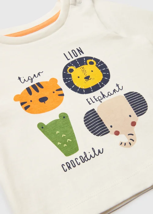 Baby Cream Animals Print T-Shirt (Newborn-23mths) - 0-3 months Image 2