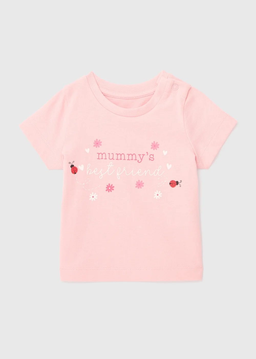 Baby Pink Mummy's Bestfriend Slogan T-Shirt (Newborn-23mths) - 0-3 months Image 1