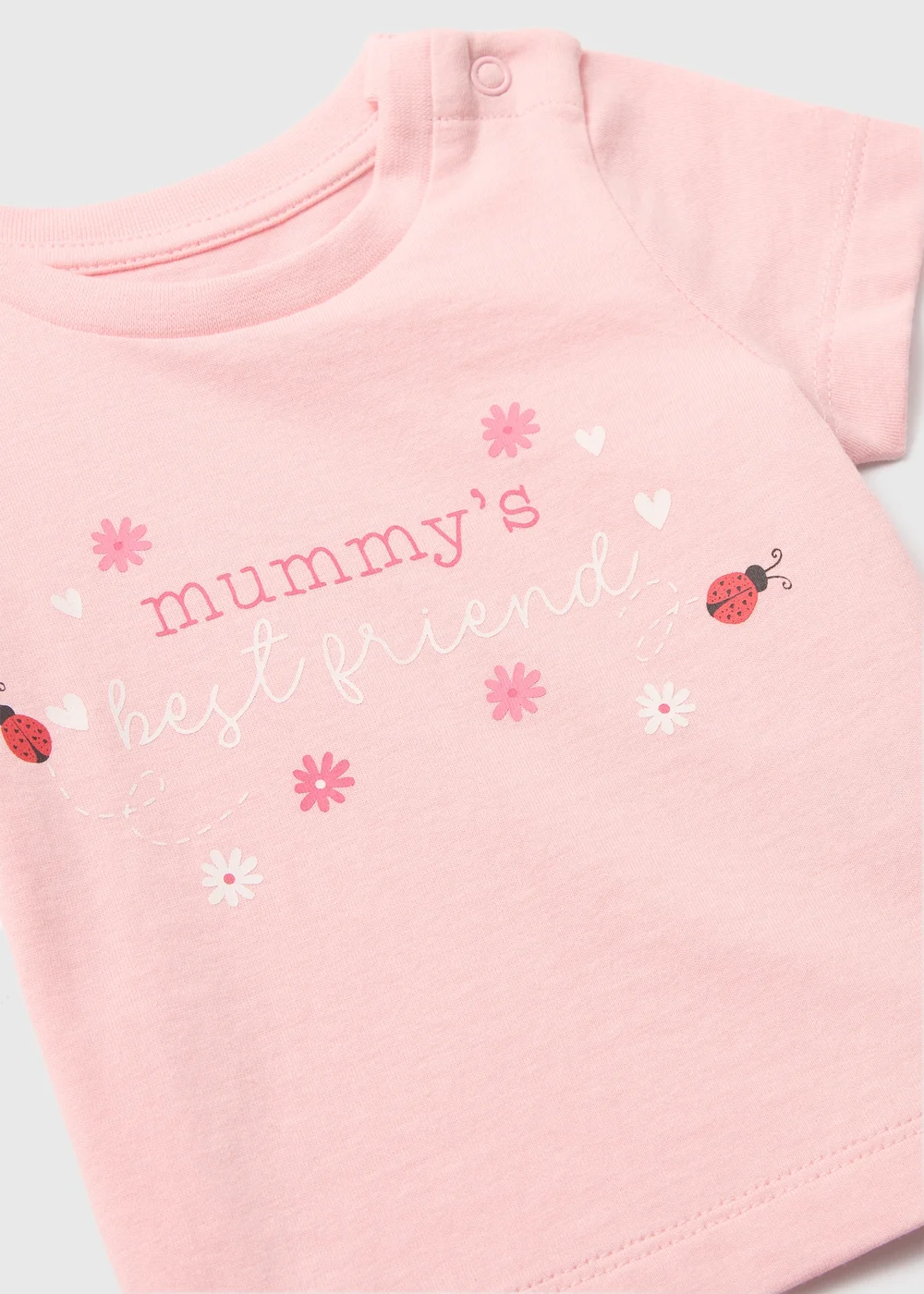 Baby Pink Mummy's Bestfriend Slogan T-Shirt (Newborn-23mths) - 0-3 months Image 2