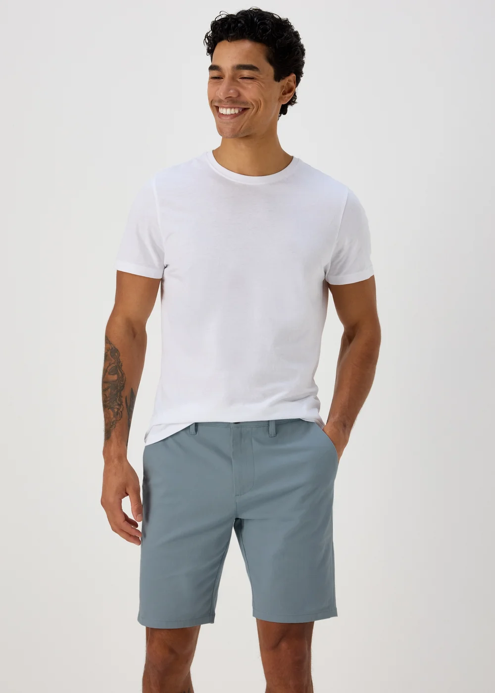 Blue Slim Fit Chino Shorts - 30 Image 1