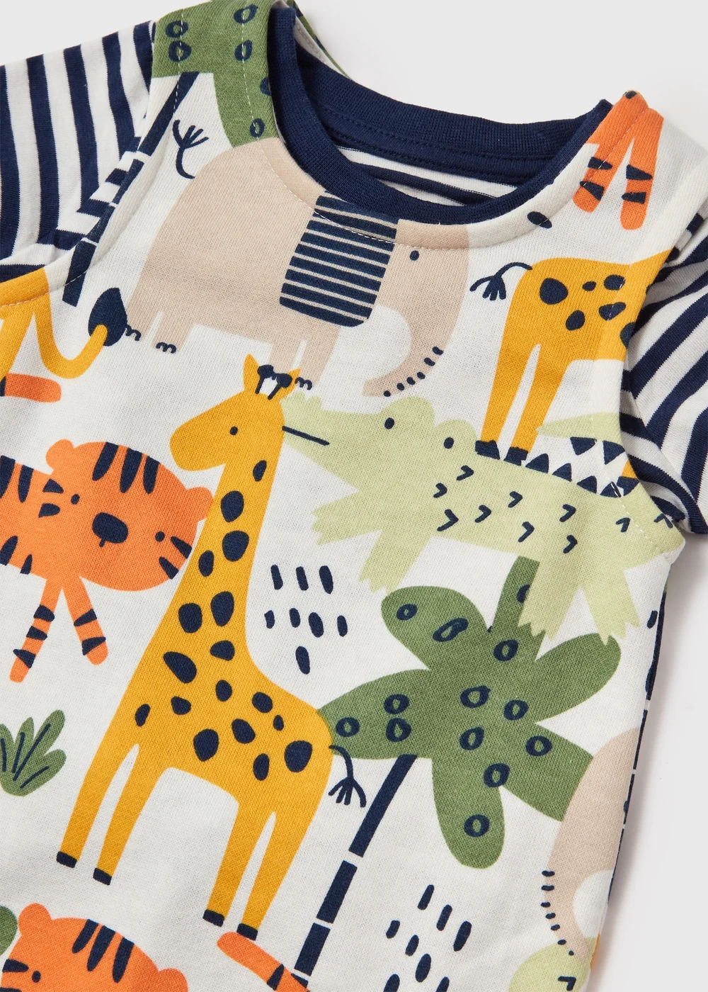 Baby Multicolour Jungle Dungaree (Newborn- 23mths) - 0-3 months Image 2