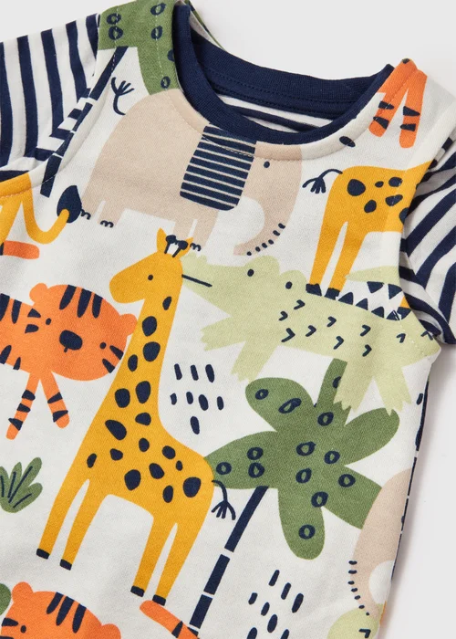 Baby Multicolour Jungle Dungaree (Newborn- 23mths) - 0-3 months Image 2