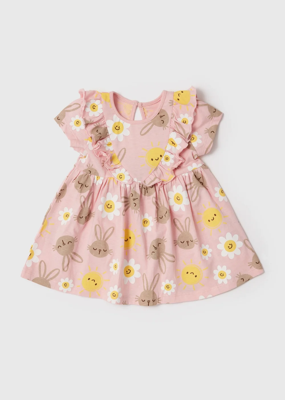 Girls Pink Easter Bunny Dress (Newborn-23mths) - 0-3 months Image 1