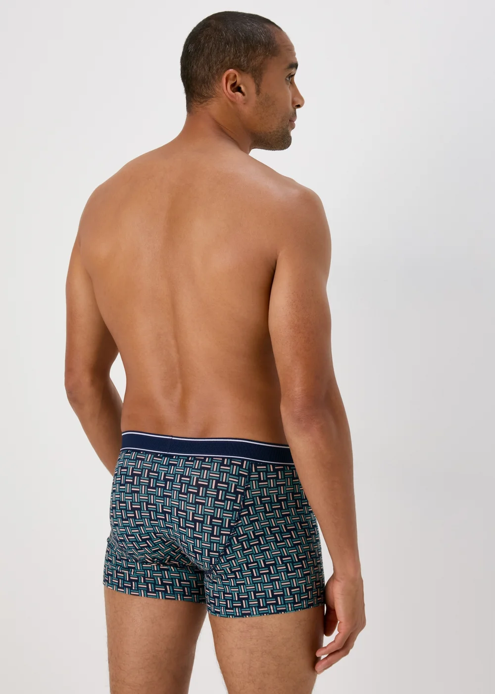 3 Pack Navy Keyhole Geo Boxers - XS Image 3