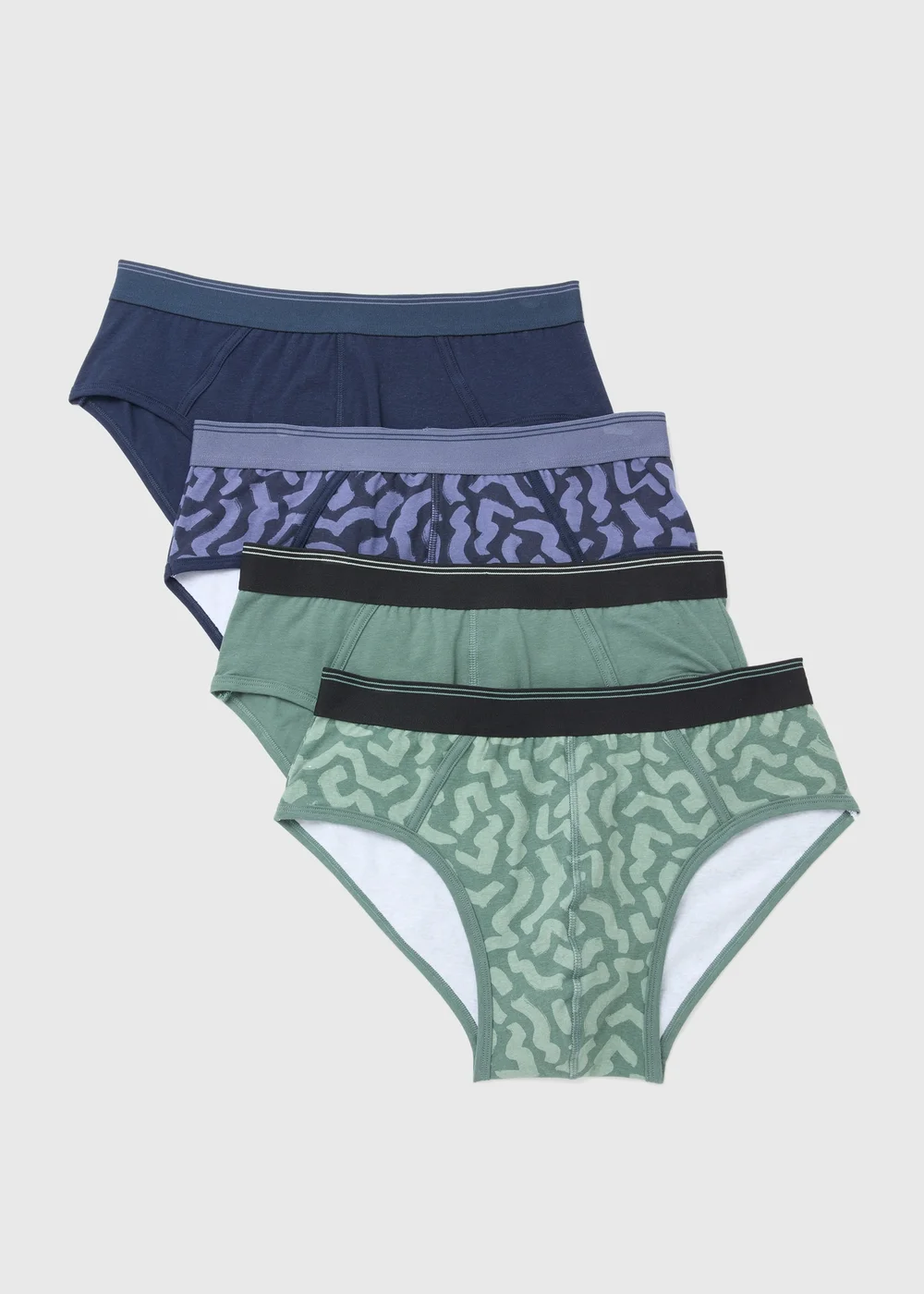 4 Pack Green Zig Zag Briefs - Small Image 1