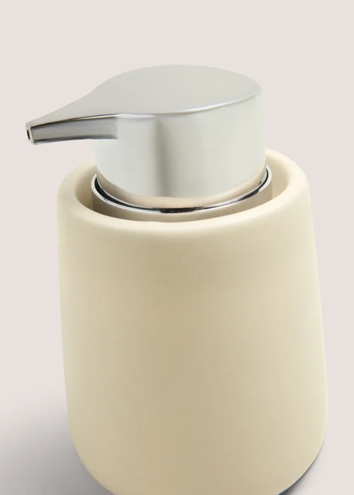 Beige Modern Ceramic Soap Dispenser (8cm x 13cm) Image 2