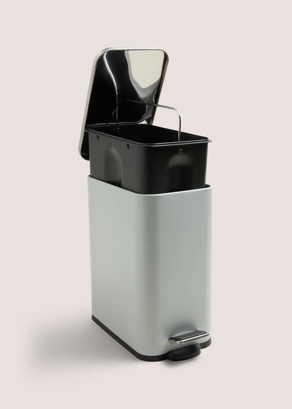 Bathroom Grey Modern Metal Bin (28cm x 25cm) Image 2