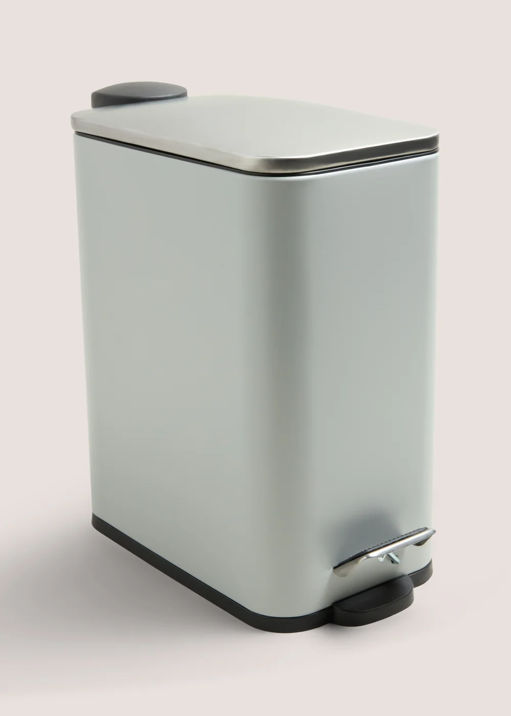 Bathroom Grey Modern Metal Bin (28cm x 25cm) Image 1